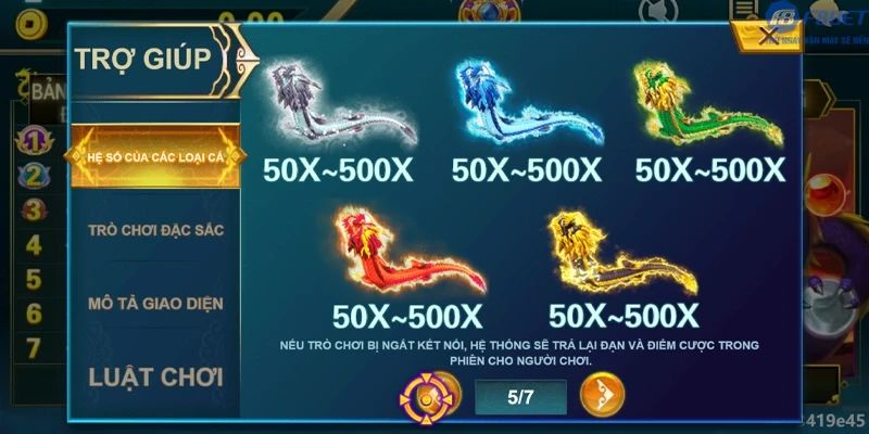 Bảng trả thưởng hấp dẫn cho ngư thủ