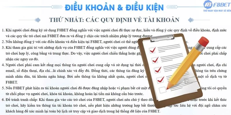 Điều khoản và điều kiện do F8bet1 thiết lập