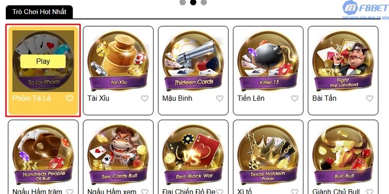 F8bet1 hướng dẫn chơi Phỏm Tá Lả 3D