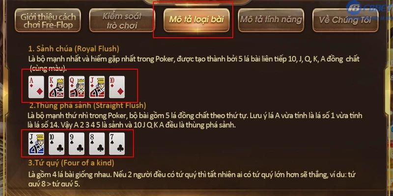 Hand Ranking khi tham gia Xì Tố 3D F8bet1