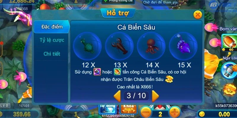 Hệ thống cá trong game Nổ Cá Đến Rồi JILI