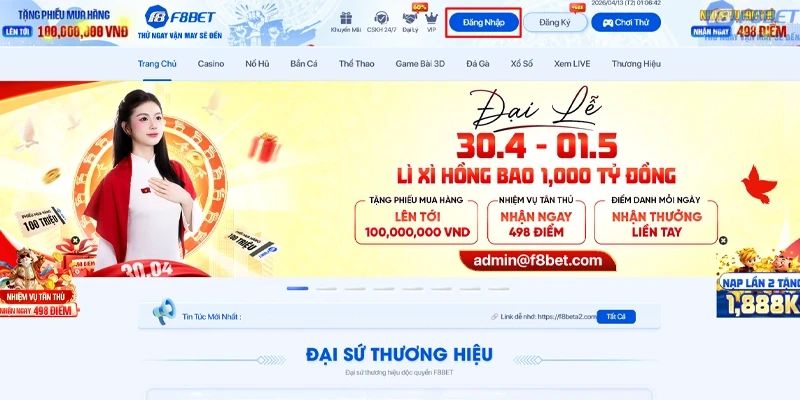 Hướng dẫn đăng nhập F8bet1 nhanh gọn, bảo mật cao