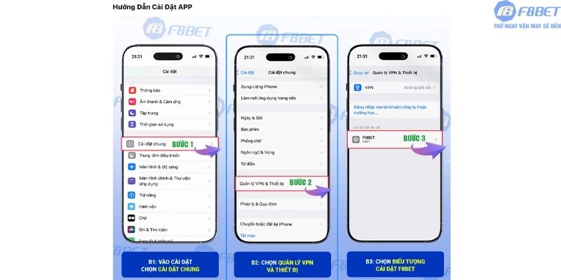 Hướng dẫn từng bước tải app F8bet1
