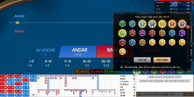 Kèo cược Andar Bahar cơ bản tại sảnh Casino