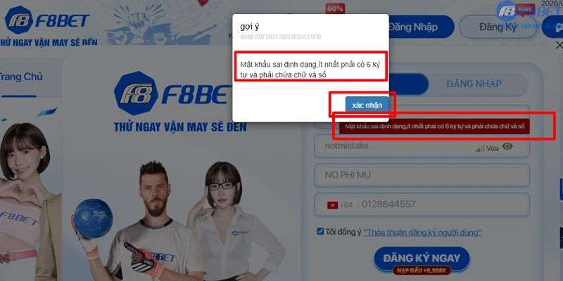 Nguyên nhân dẫn đến đăng ký F8bet1 không thành công