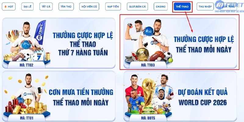 Thưởng cược hợp lệ Thể thao theo ngày nhận 28.888.000