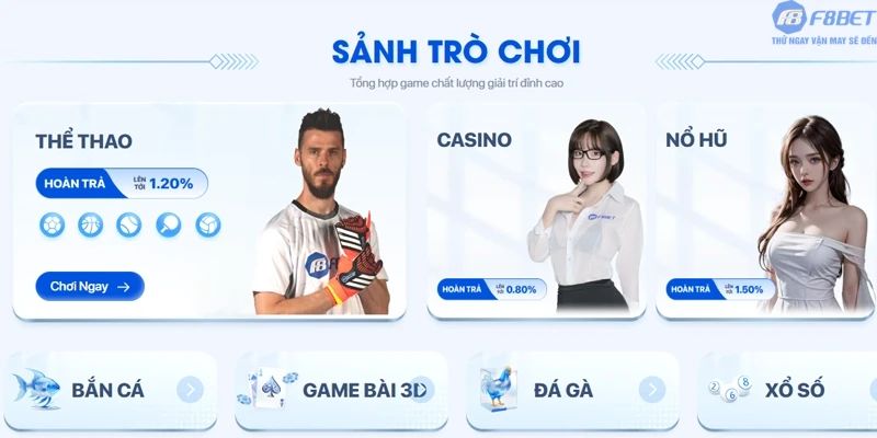 Trải nghiệm kho game cực chất của nhà cái F8bet1