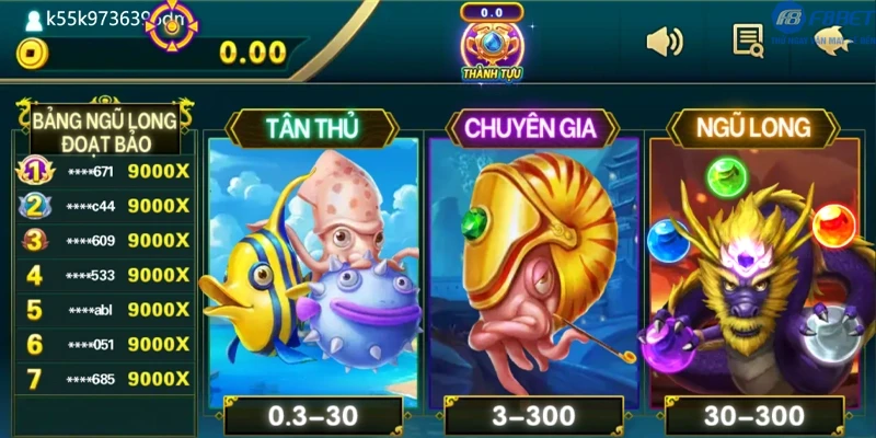 Các chế độ chơi và mức cược tại Bắn cá Ngũ Long JDB