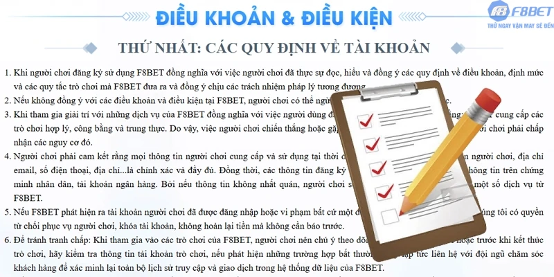 Điều khoản và điều kiện do F8bet1 thiết lập