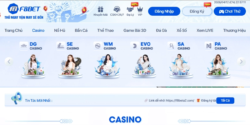Giới thiệu “danh mục” Casino tại F8bet1