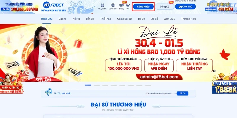 Hướng dẫn đăng nhập F8bet1 nhanh gọn, bảo mật cao