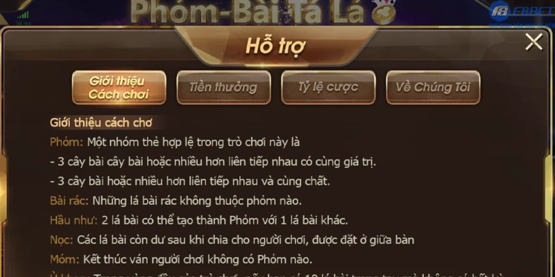 Luật chơi Phỏm Tá Lả V8 chi tiết Luật chơi Phỏm Tá Lả V8 chi tiết