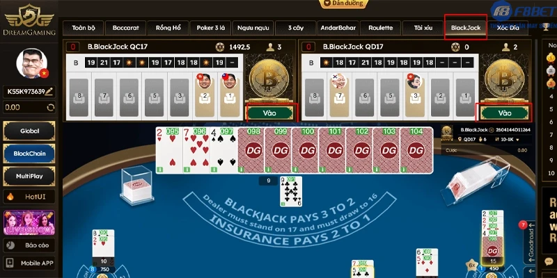 Quy trình diễn ra ván bài Blackjack tại F8bet1