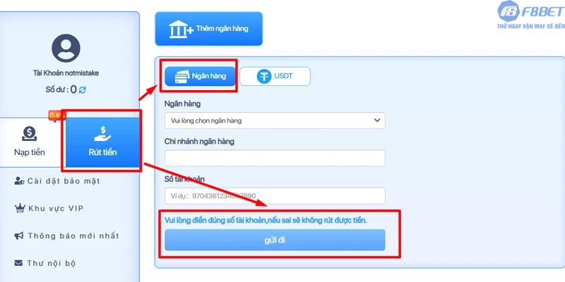 Rút Tiền F8bet1 Với Các Bước Thực Hiện Đơn Giản